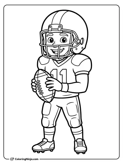 Jaxon Smith-Njigba Friendly Cartoon Edition Coloring Page