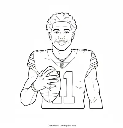 Jaxon Smith-Njigba Player Portrait Coloring Page