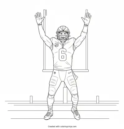 Jaxson Dart Touchdown Celebration Coloring Page