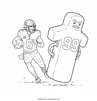 Jaxson Dart Scrambling In Practice Coloring Page