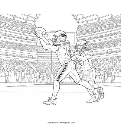 Amazing Football Catch Coloring Page