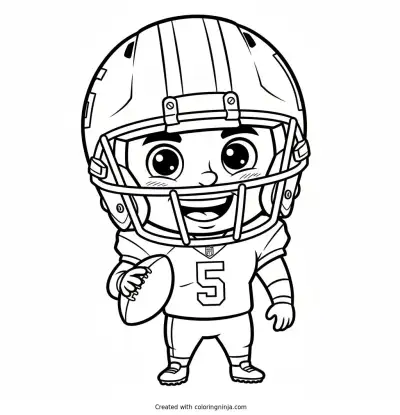Jayden Daniels Cartoon Quarterback Coloring Page