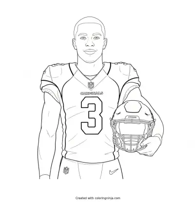 Jeremiyah Love Sideline Hero Portrait Coloring Page