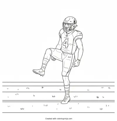 Jeremiyah Love Touchdown Celebration Dance Coloring Page
