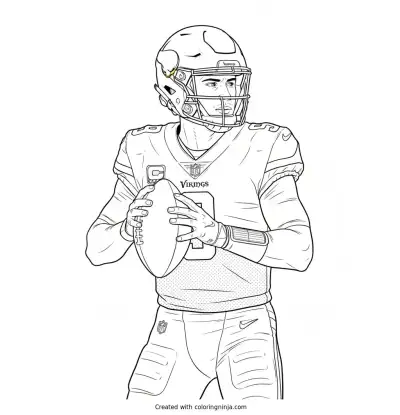 J.J. McCarthy Prepares Handoff Coloring Page