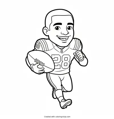 Jonathan Taylor Cartoon Runner Coloring Page