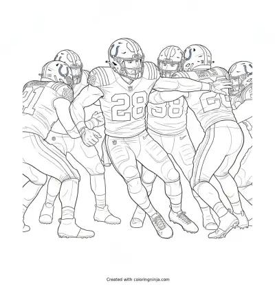 Jonathan Taylor Stiff Arm Breakaway Coloring Page