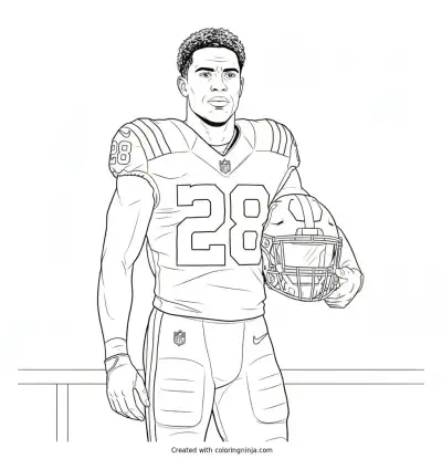 Jonathan Taylor Sideline Portrait Coloring Page