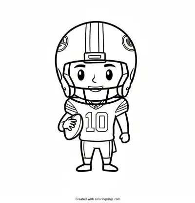 A coloring page of Jordan Love Packers player 10

