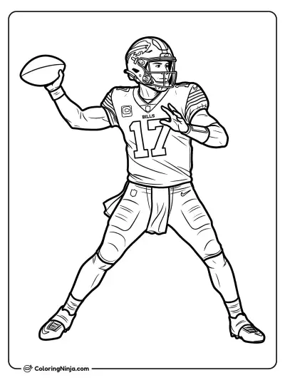 Josh Allen lanzando un pase largo