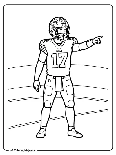 Josh Allen Directing The Offense Coloring Page