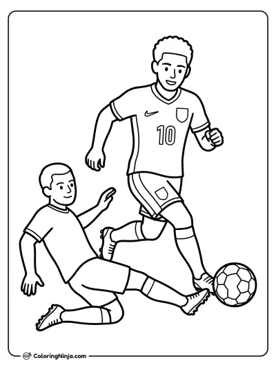 Jude Bellingham Dribbling the Ball Coloring Page