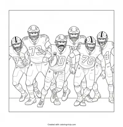 Justin Herbert Running Against Raiders Coloring Page