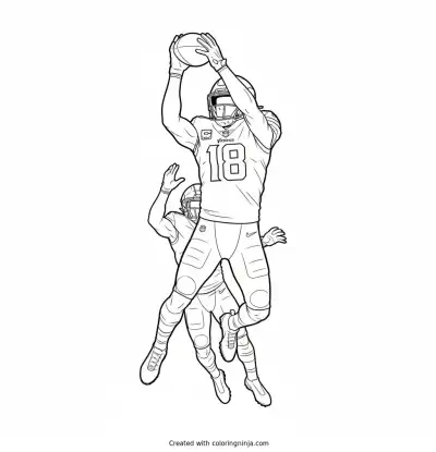 Justin Jefferson Spectacular Catch Coloring Page