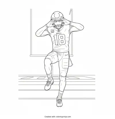 Justin Jefferson Griddy Dance Coloring Page