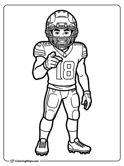 Justin Jefferson Sideline Smile Moment Coloring Page