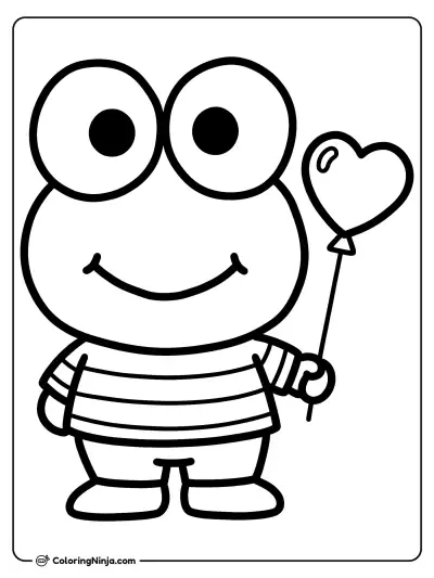Keroppi con un Globo de Corazón