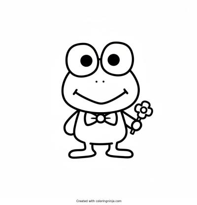A coloring page of keroppi