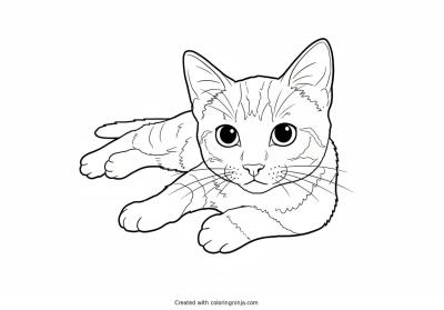 A coloring page of kitten
