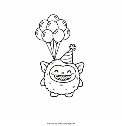 Party Time Labubu Coloring Page