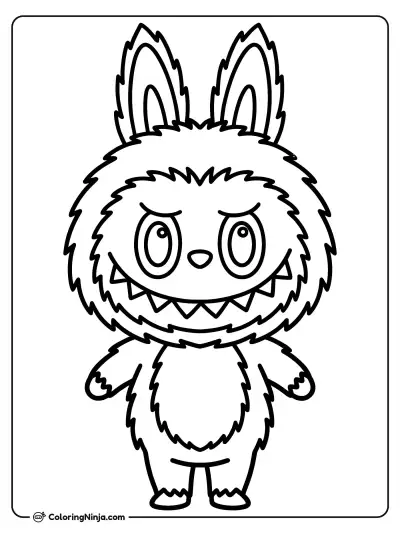 Labubu Standing Full Body Coloring Page