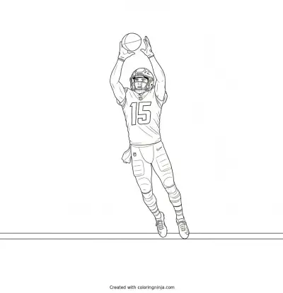 Ladd McConkey High Flying Catch Coloring Page