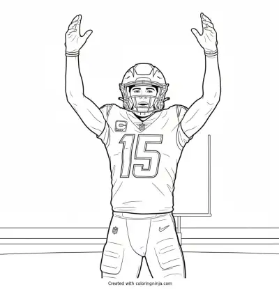 Ladd McConkey Touchdown Celebration Coloring Page
