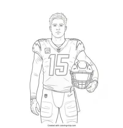 Ladd McConkey Sideline Portrait Coloring Page
