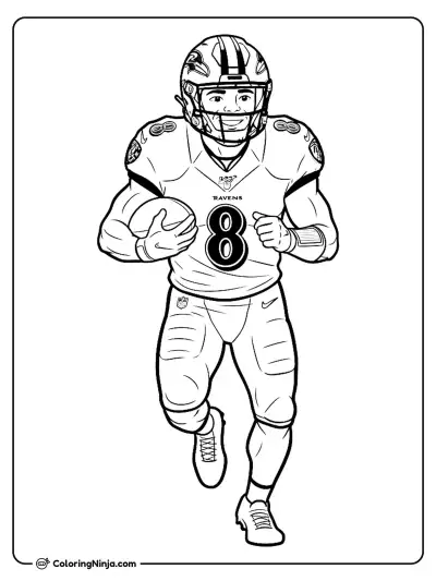 Lamar Jackson Coloring Page