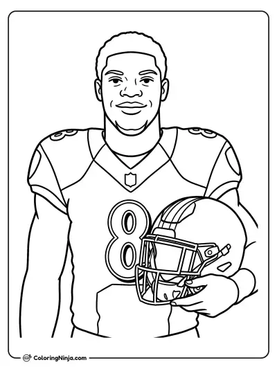 Lamar Jackson con casco bajo el brazo