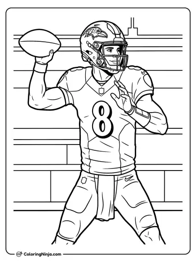 Lamar Jackson Lanzando un Pase Largo