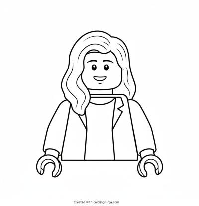 A coloring page of lego figure