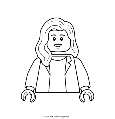 A coloring page of lego figure