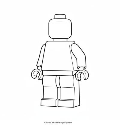 A coloring page of lego figure