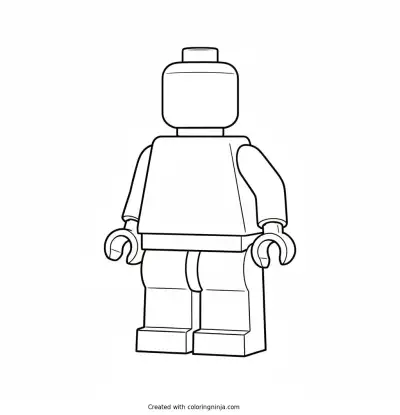 A coloring page of lego figure
