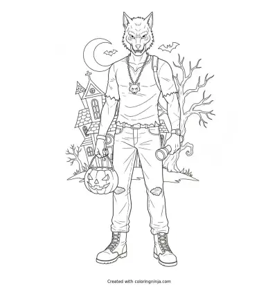 Leon Halloween Coloring Page