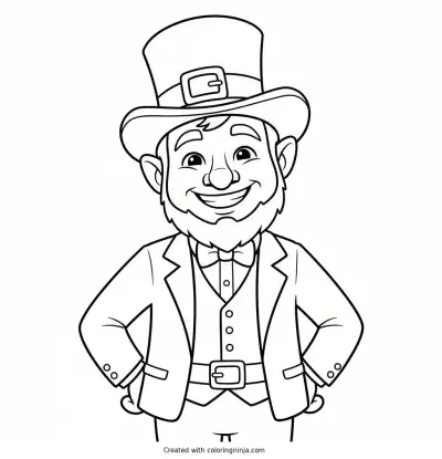 A coloring page of leprechaun