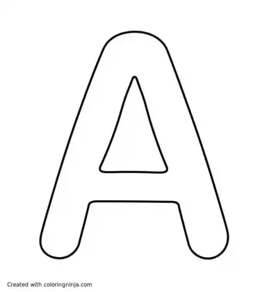 A coloring page of letter A