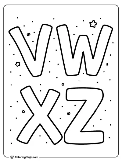Letras V W X y Z
