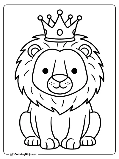 El león rey con corona