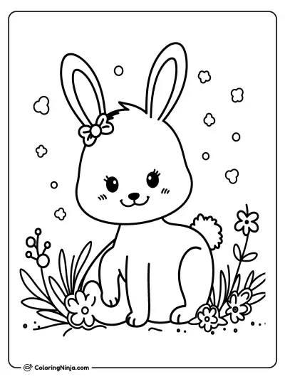 Adorable Pandas Bunnies and Woodland Friends Coloring Page