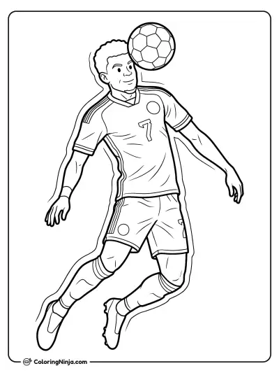 Luis Diaz Heading the Ball Coloring Page