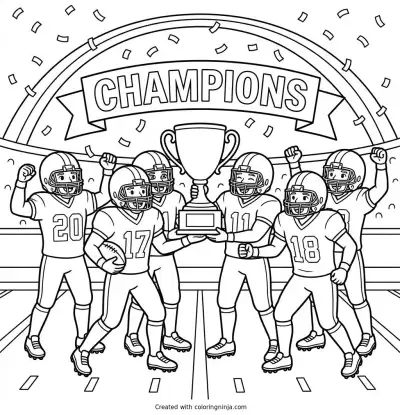 A coloring page of make a colering page of the minnisota vikings winning the super bowl
