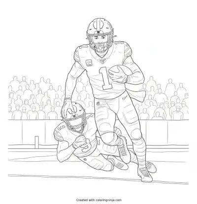 Malik Nabers Sideline Sprint Coloring Page