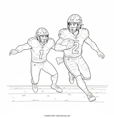 Malik Willis Scrambling Past Defenders Coloring Page