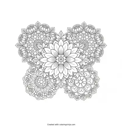 Mandalas with Flowers Coloring Page