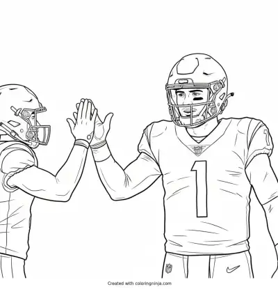 Matthew Stafford High Five Moment Coloring Page