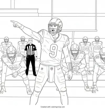 Matthew Stafford Calls the Play Coloring Page