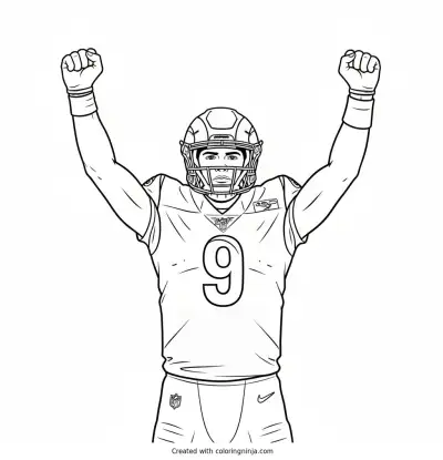 Matthew Stafford Touchdown Celebration Cartoon Coloring Page