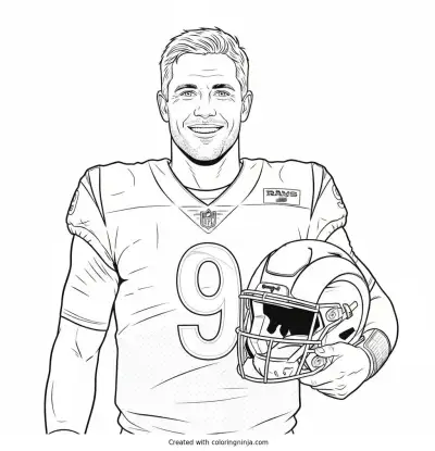 Matthew Stafford Sideline Victory Portrait Coloring Page